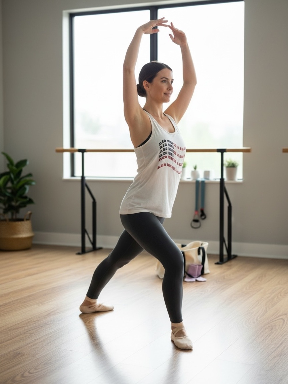 Pure Barre Off-White Tank and a pair of Non-Slip Grip Socks. Size: S/M